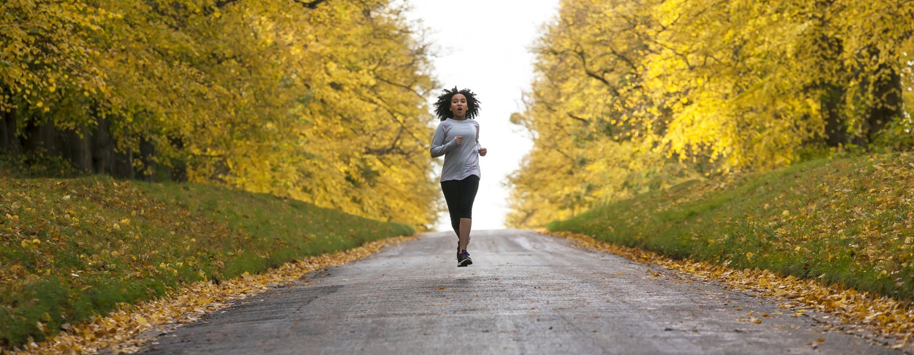 Woman running and exercising
